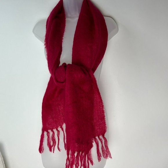 John Hanly Ireland Red‎ Wool Scarf - Picture 1 of 9